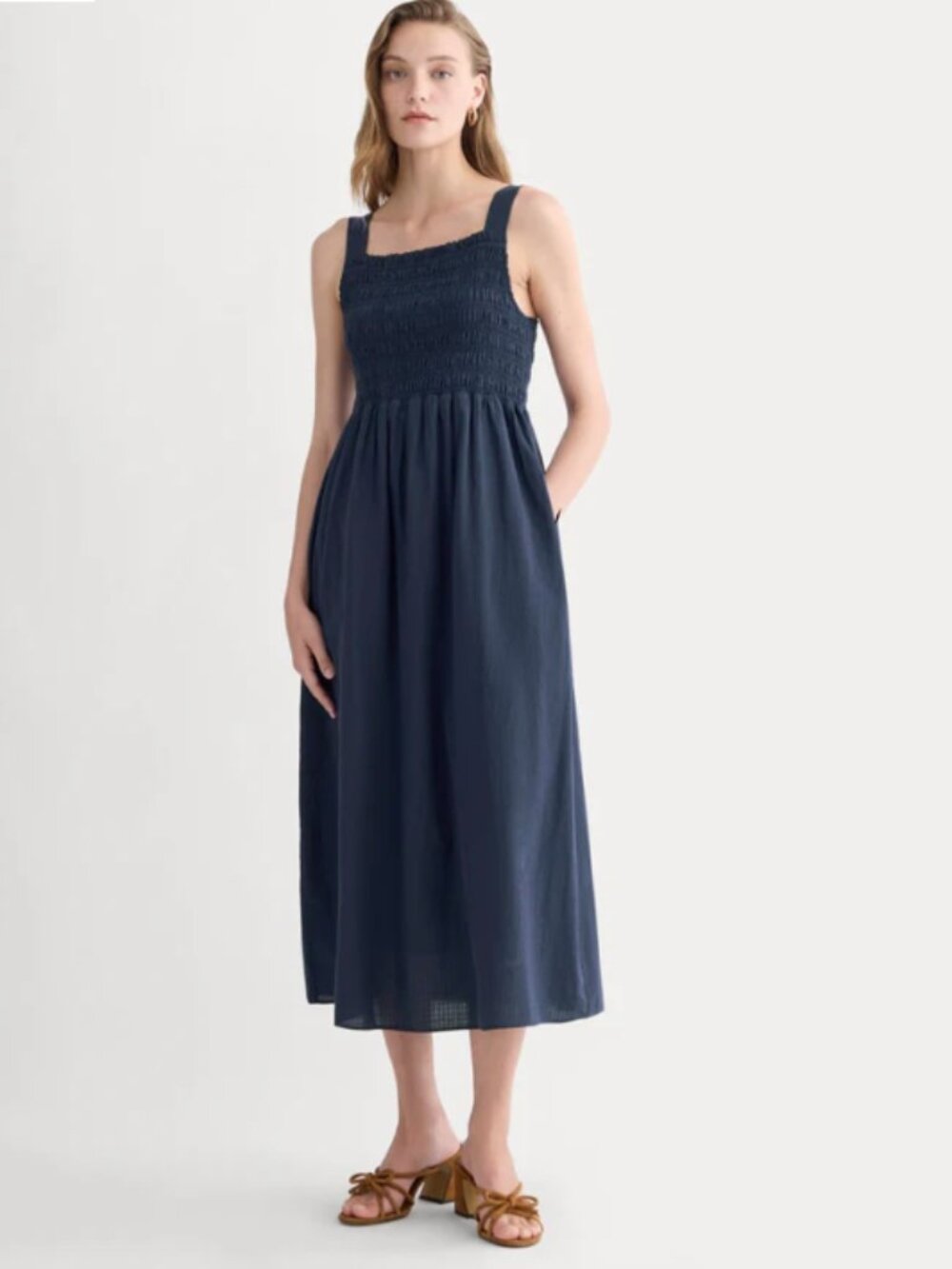 Everlane • The Gauze Smock Dress, Navy